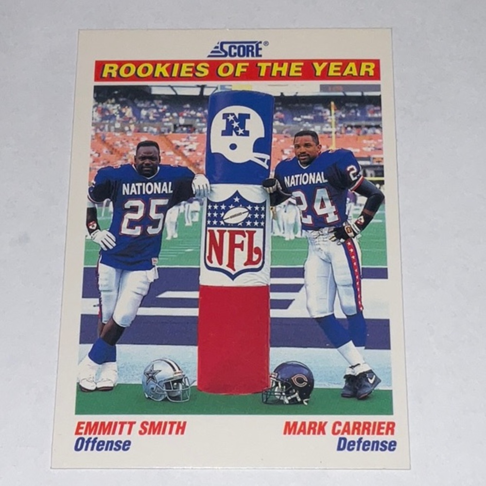 1991 Score #675 Emmitt Smith/Mark Carrier Dallas Cowboys Chicago Bears Card